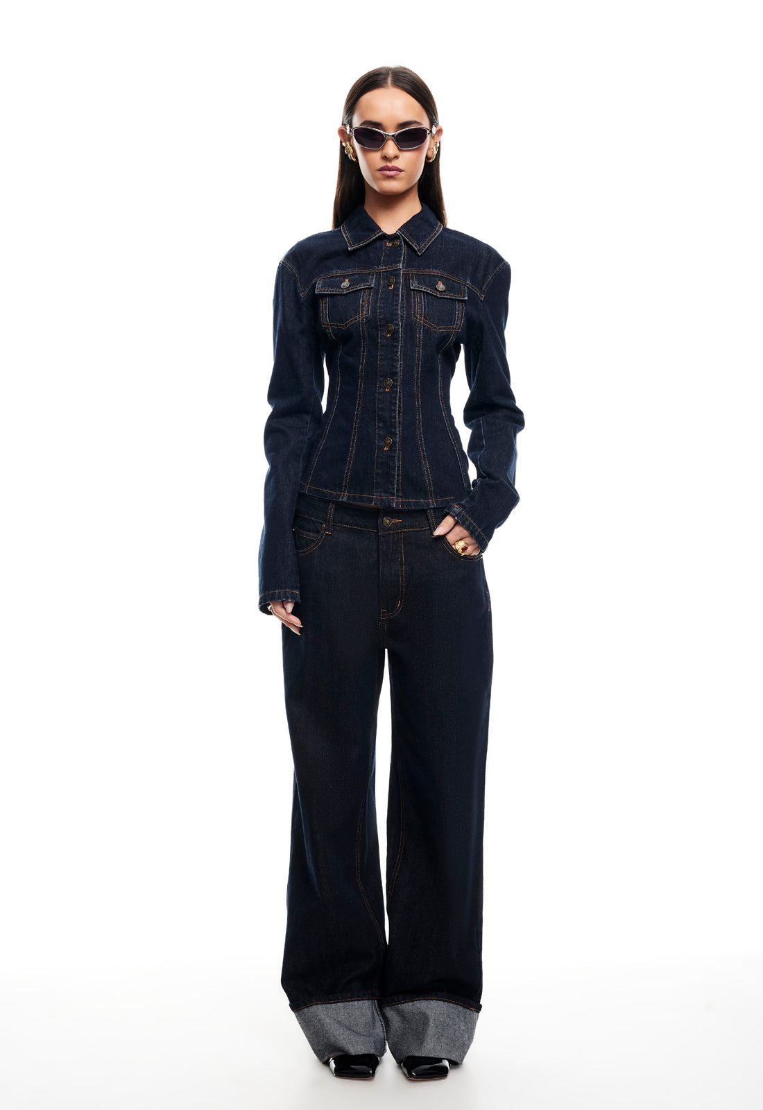 TOP MODEL CUFFED JEAN - DARK DENIM