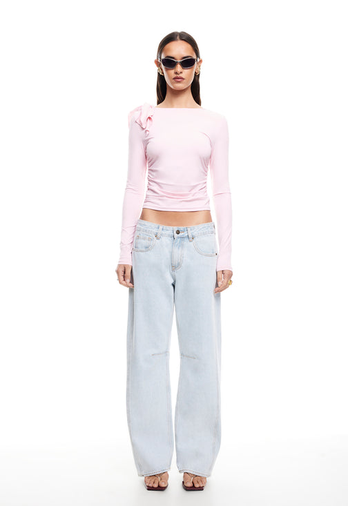 RENDEZVOUS LONG SLEEVE TOP - BUBBLEGUM