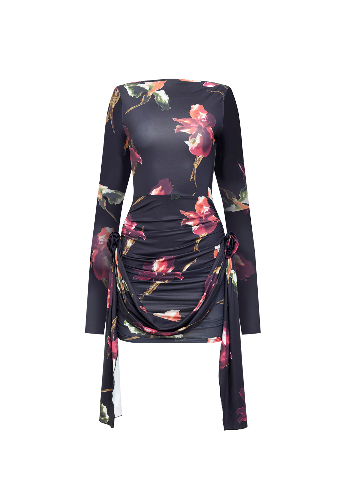 GLORY MINI DRESS - ONYX FLORAL LIONESS FASHION GLORY MINI DRESS - ONYX FLORAL LIONESS FASHION