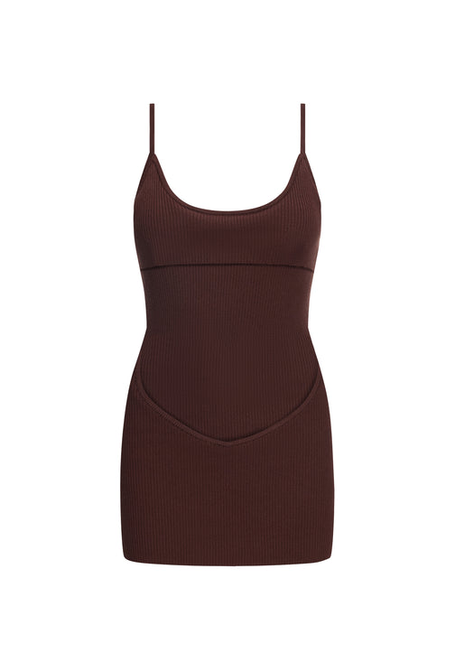 BELLA MINI DRESS - CHOCOLATE