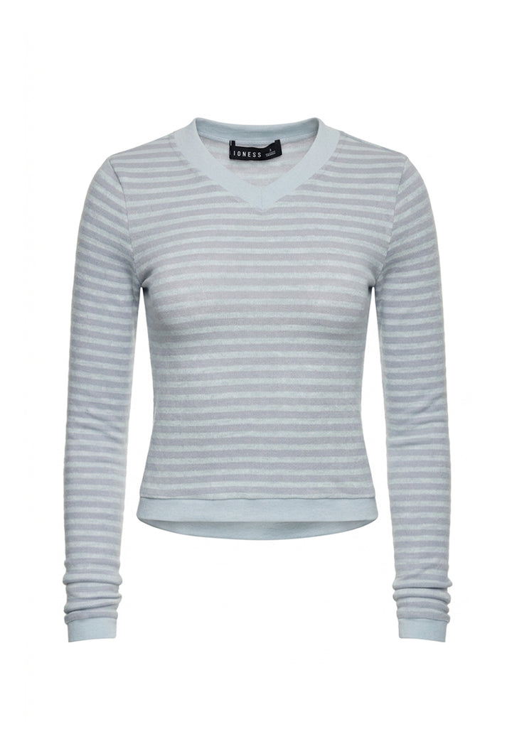 BARBIE LONG SLEEVE TOP - SKY BLUE STRIPE