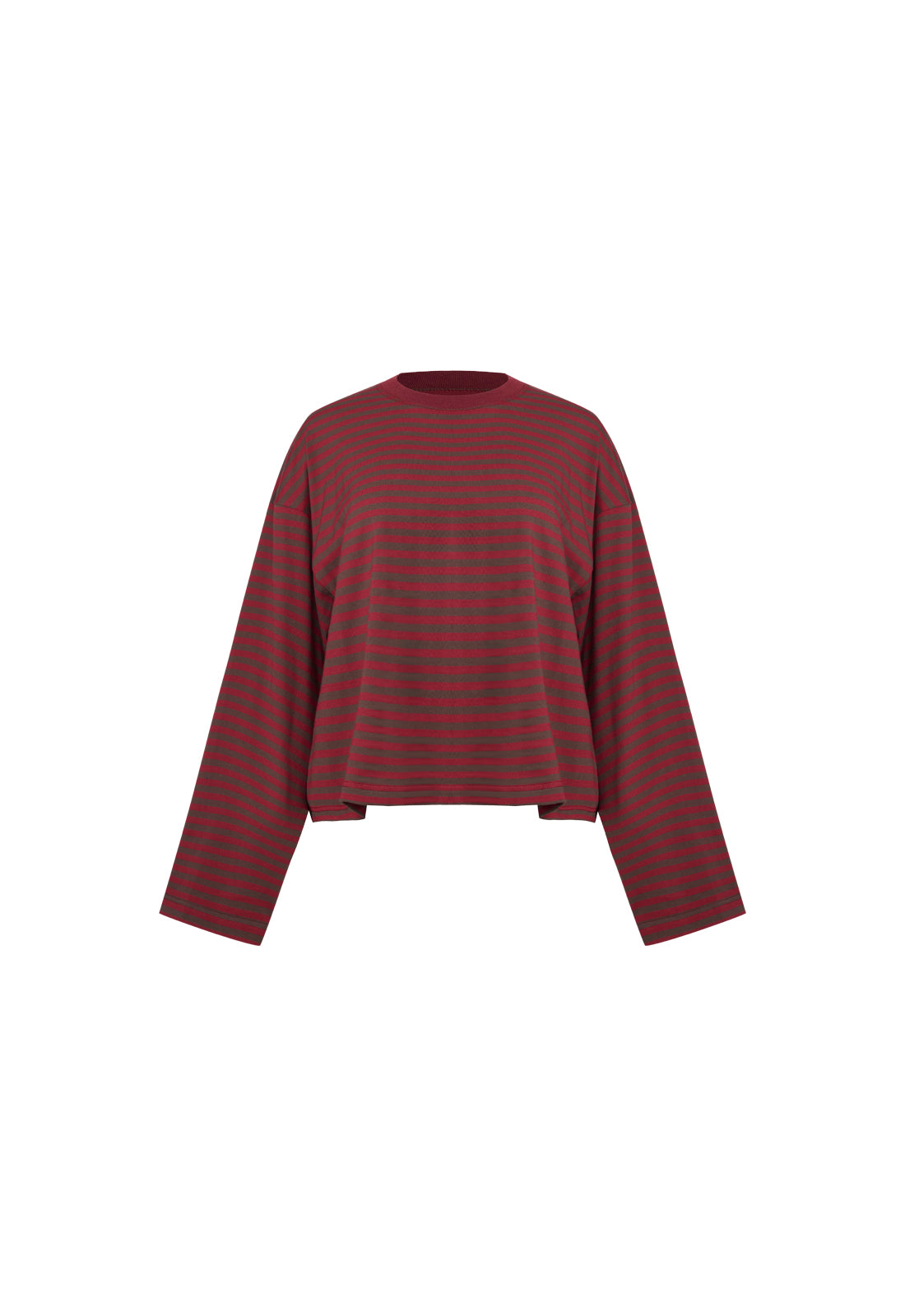 BLOOM LONG SLEEVE - CHOCOLATE WINE STRIPE