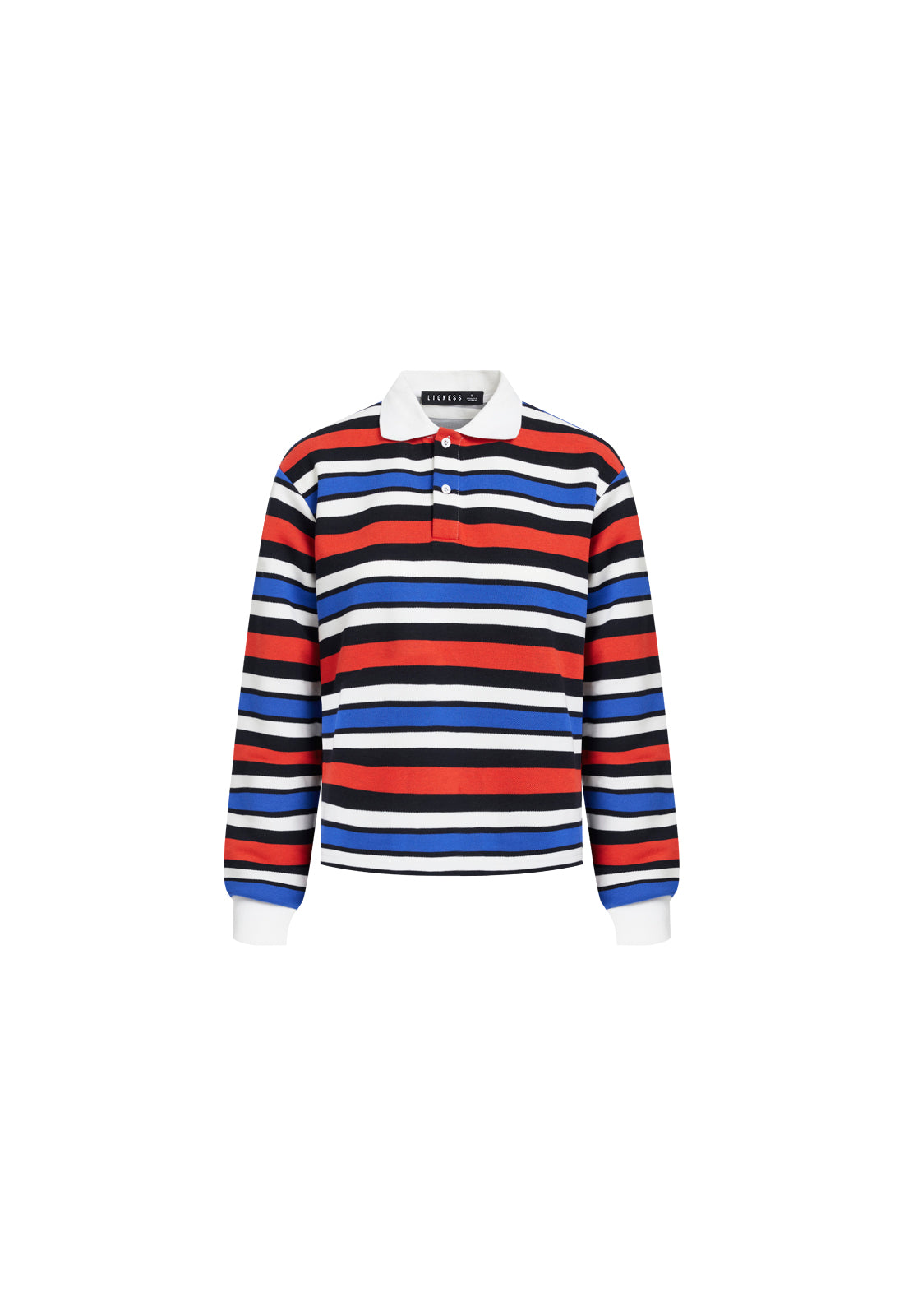 LEISURE LONG SLEEVE POLO - RED MULTI