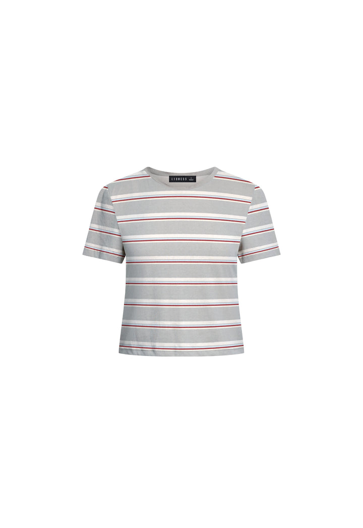 LOFT STRIPE TEE - ASH