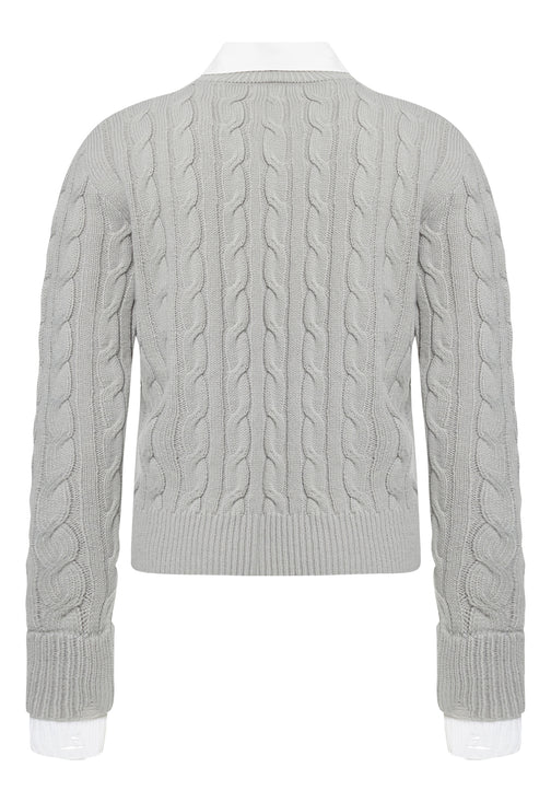 COASTAL CABLE KNIT - CLOUD