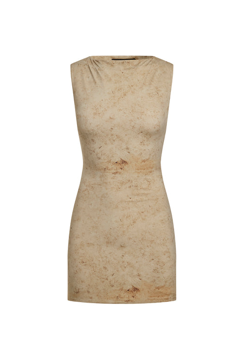 GOLDEN HOUR MINI DRESS - TRAVERTINE