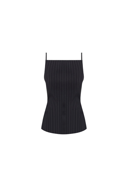 HORIZON TIE TOP - ONYX PINSTRIPE