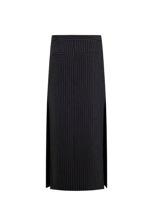 LUNE MAXI SKIRT - ONYX PINSTRIPE