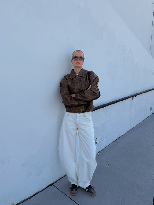 HAILEY BOMBER  - VINTAGE CHOCOLATE