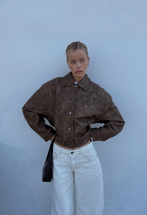 HAILEY BOMBER  - VINTAGE CHOCOLATE