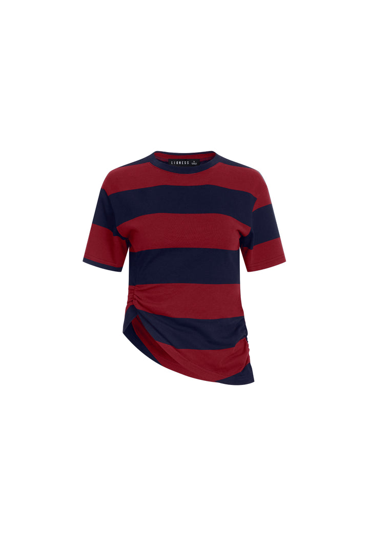 IN TRANSIT TEE - BURGUNDY STRIPE