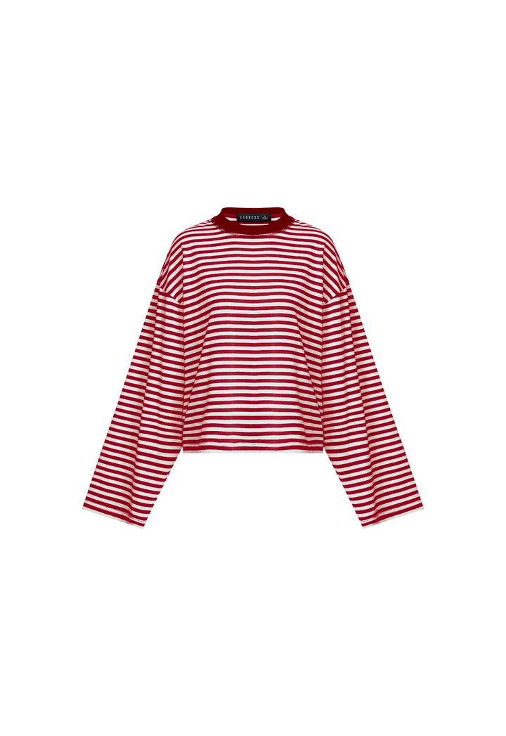 BLOOM LONG SLEEVE - WINE STRIPE