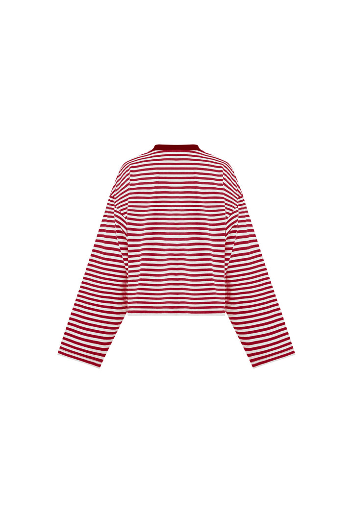 BLOOM LONG SLEEVE - WINE STRIPE