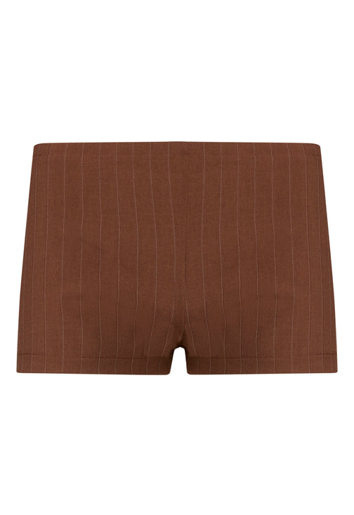 REBORN MINI SHORT - CHOCOLATE PINSTRIPE