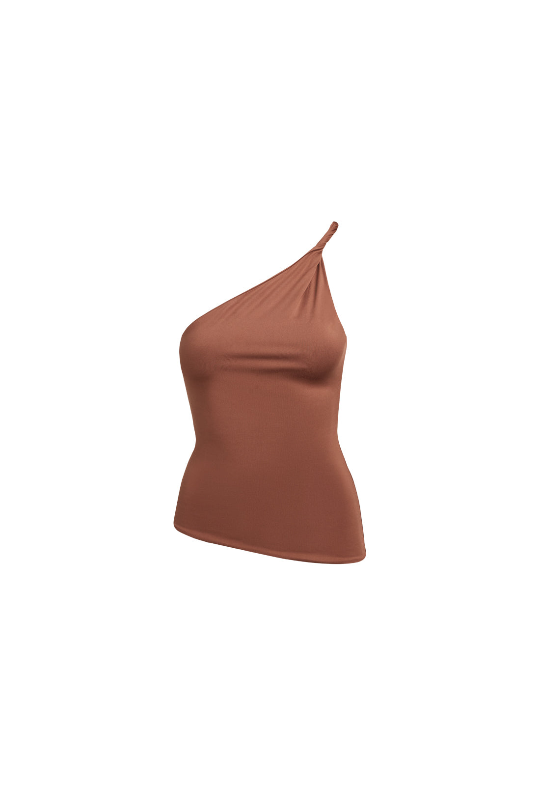 UNVEILING ONE SHOULDER TOP - CHOCOLATE