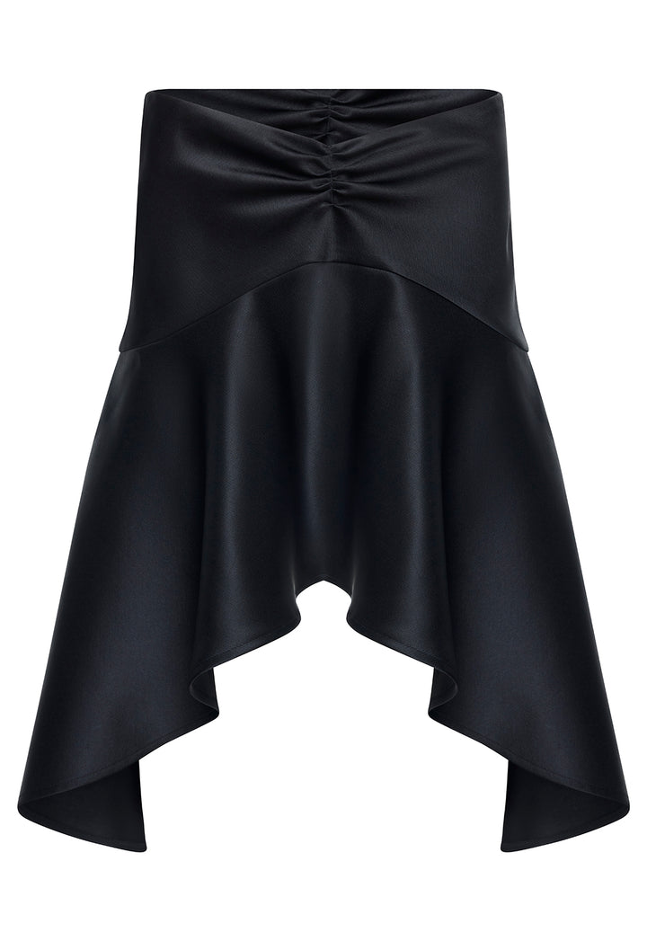 GLOSS MIDI SKIRT - NOIR