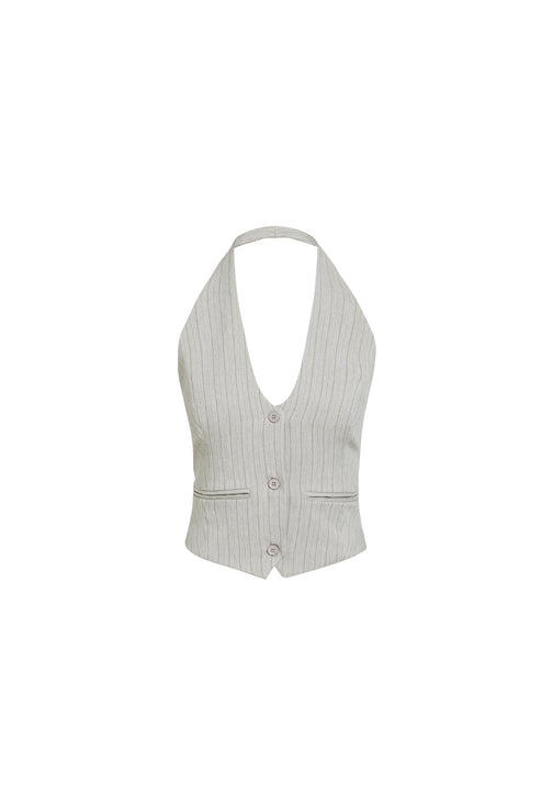 RENEWAL HALTER TOP - ASH STRIPE