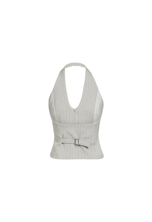 RENEWAL HALTER TOP - ASH STRIPE