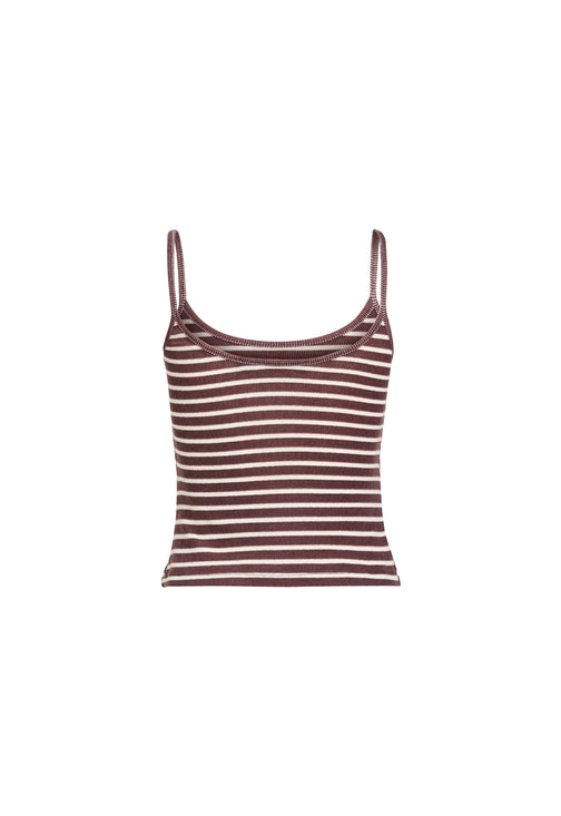 CARRIE CAMI  - WINE STRIPE