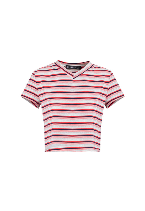 NORTH LIGHT TEE - CRIMSON STRIPE