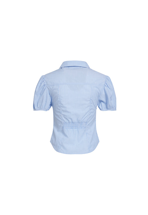 MON CHERI BLOUSE - BLUE STRIPE