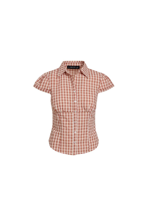 MON CHERI BLOUSE - PINK CHECK