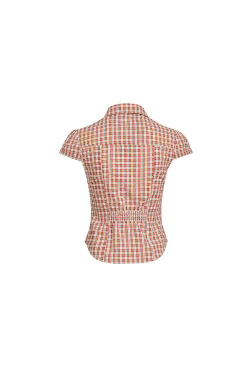 MON CHERI BLOUSE - PINK CHECK