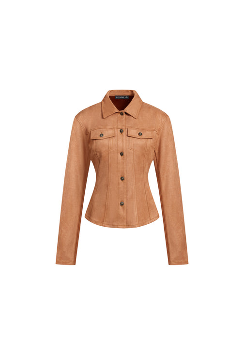 RIDER SUEDE JACKET - CAMEL