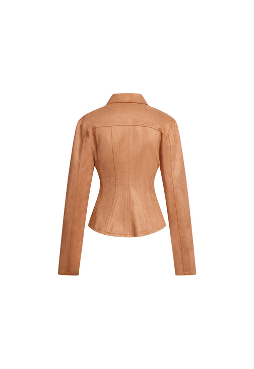 RIDER SUEDE JACKET - CAMEL