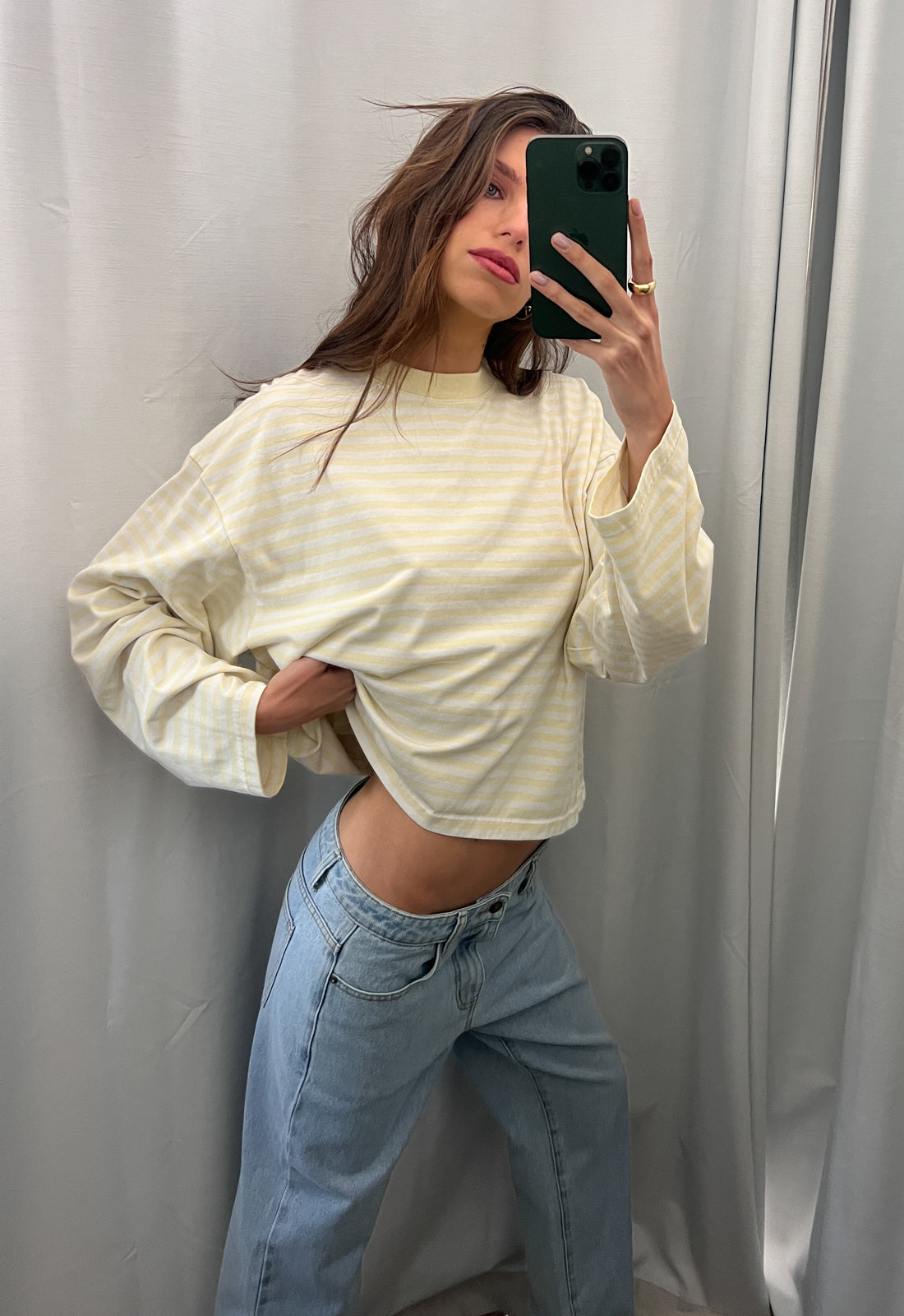 BLOOM LONG SLEEVE - LEMON STRIPE