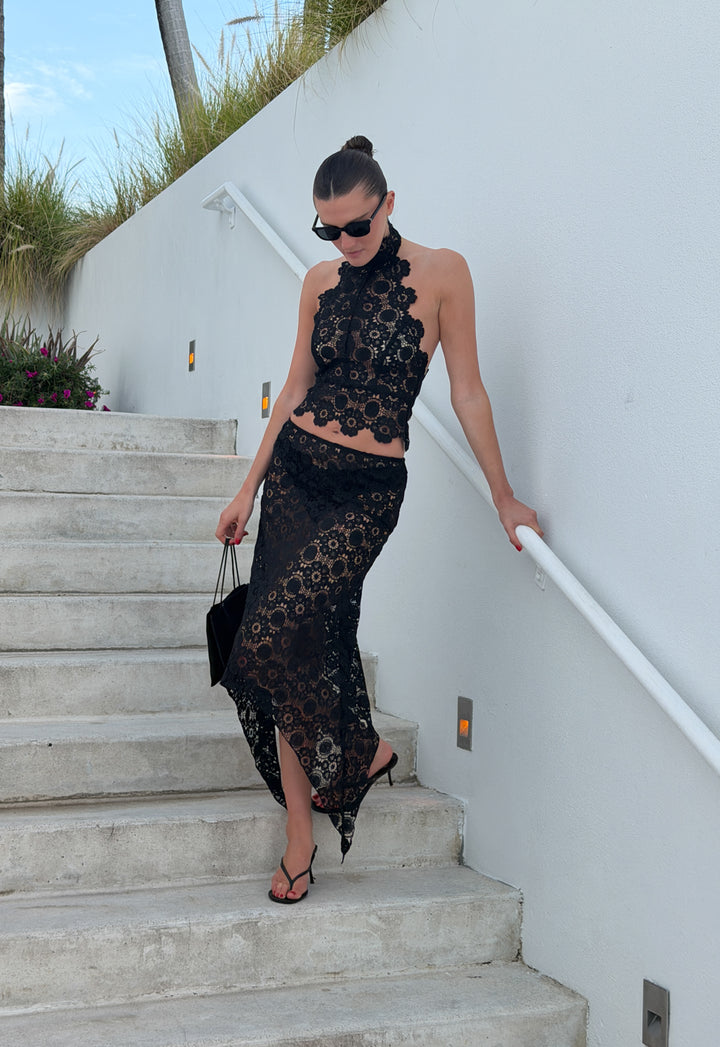 TROPHY MIDI SKIRT - NOIR