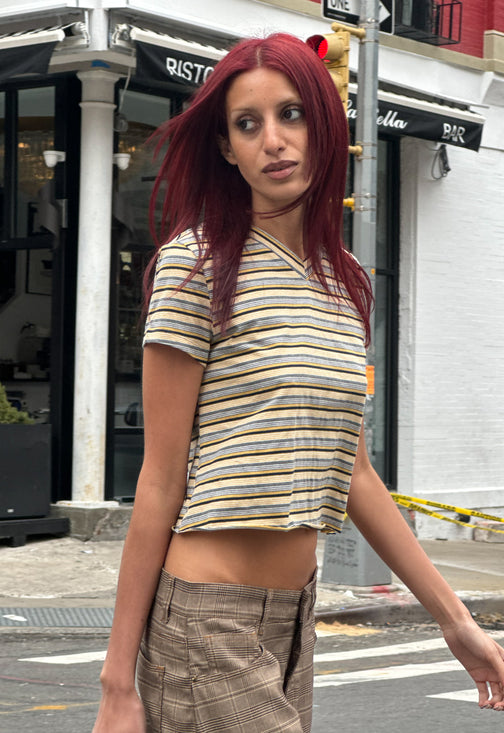 NORTH LIGHT TEE - YELLOW STRIPE