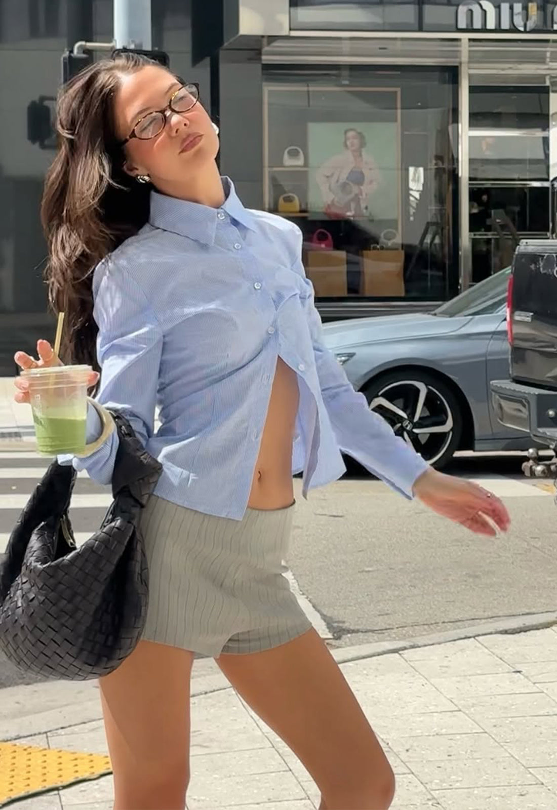 MON CHERI LONG SLEEVE - BLUE STRIPE