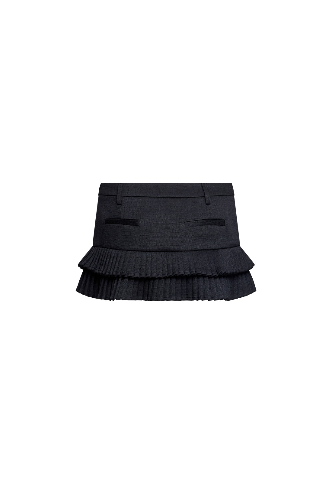 DOUBLE RUFFLE MINI SKORT - ONYX