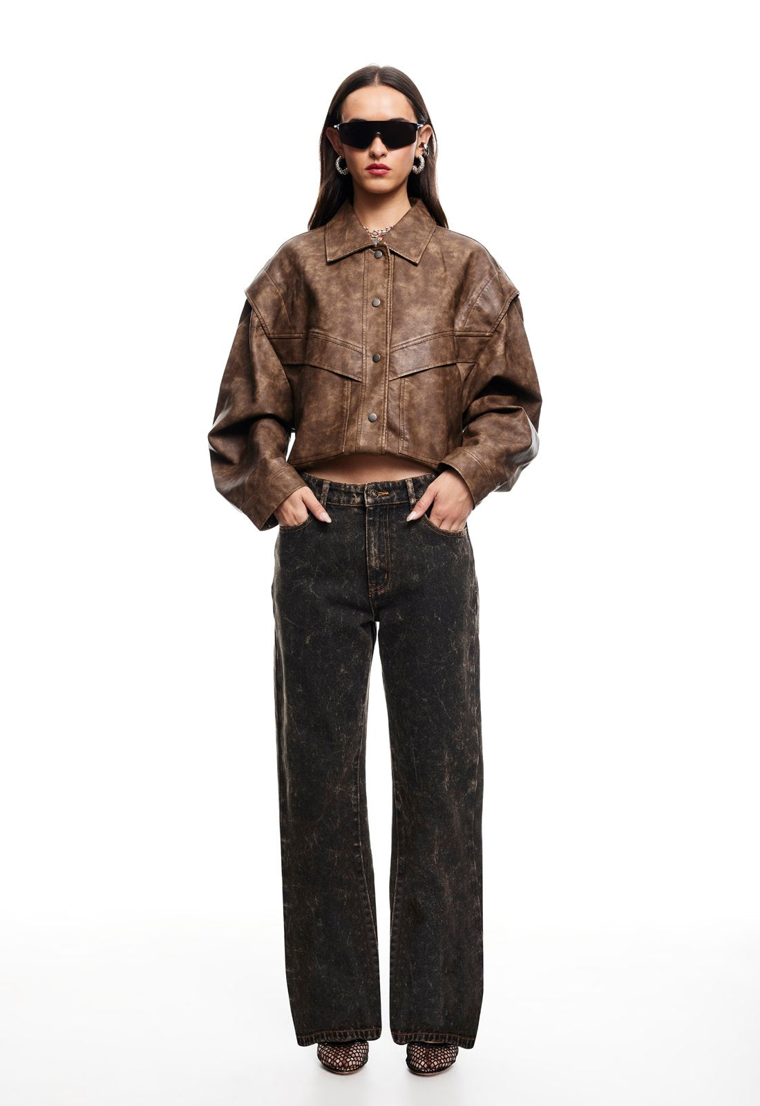 HAILEY BOMBER  - VINTAGE CHOCOLATE