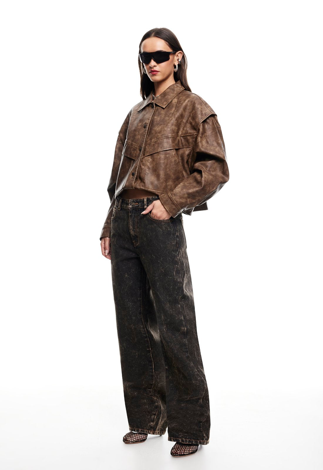 HAILEY BOMBER  - VINTAGE CHOCOLATE