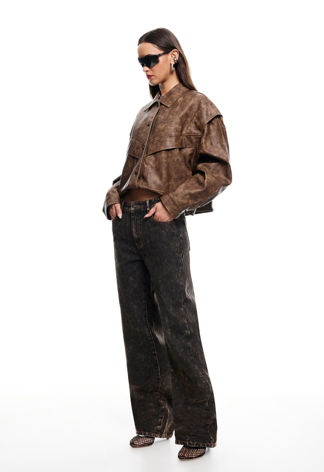 HAILEY BOMBER  - VINTAGE CHOCOLATE