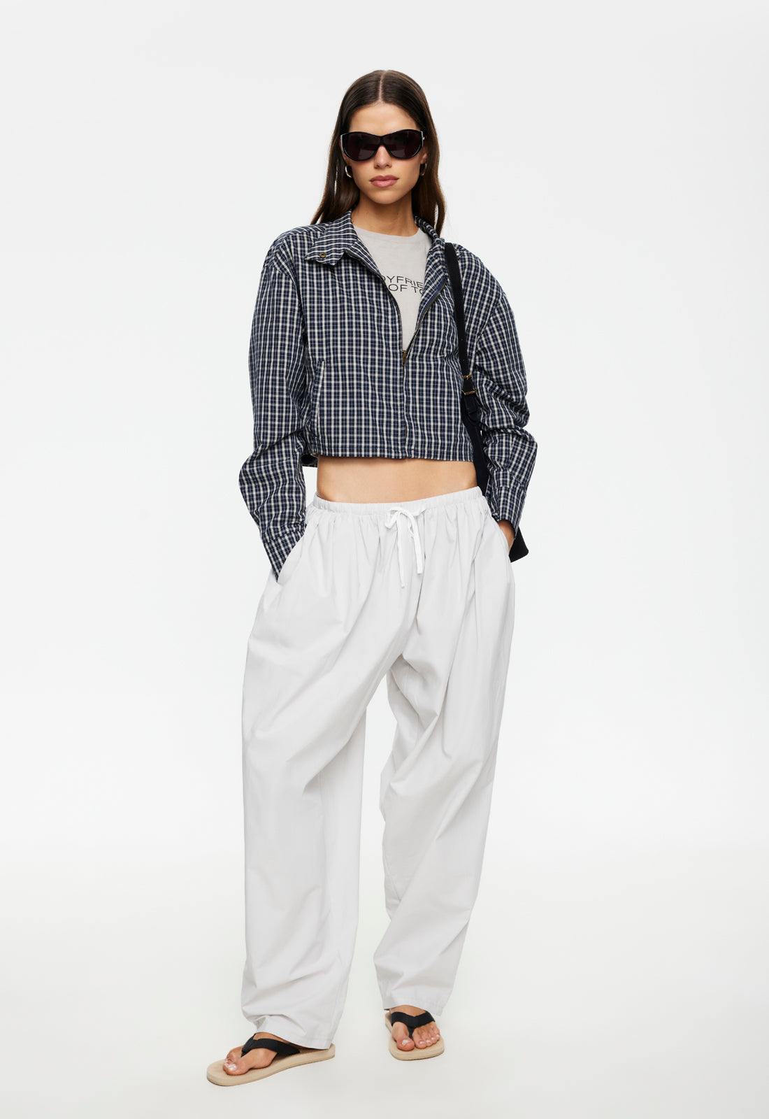 AURA JACKET - NAVY LEMON PLAID