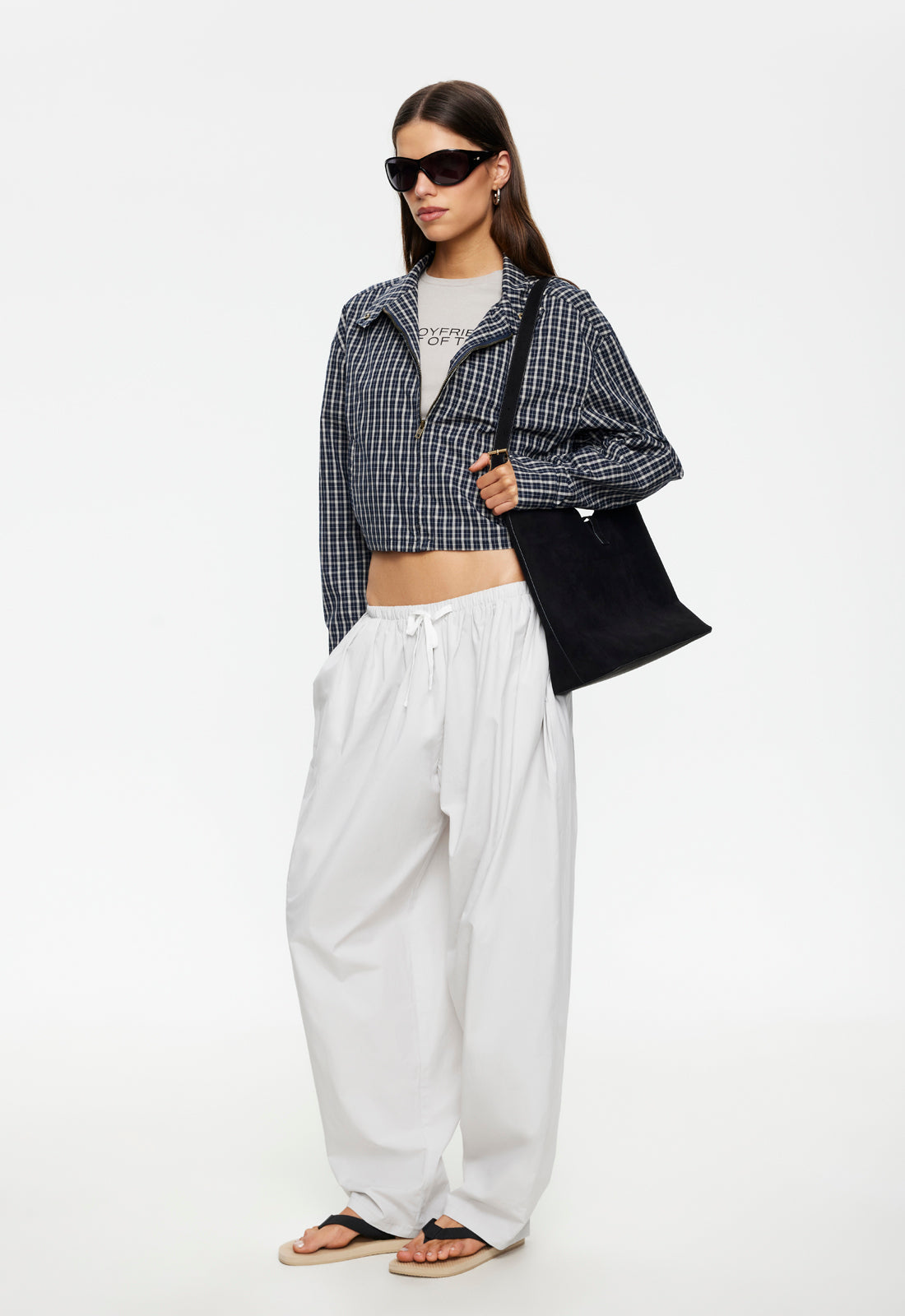 AURA PANT - NAVY LEMON PLAID – LIONESS FASHION