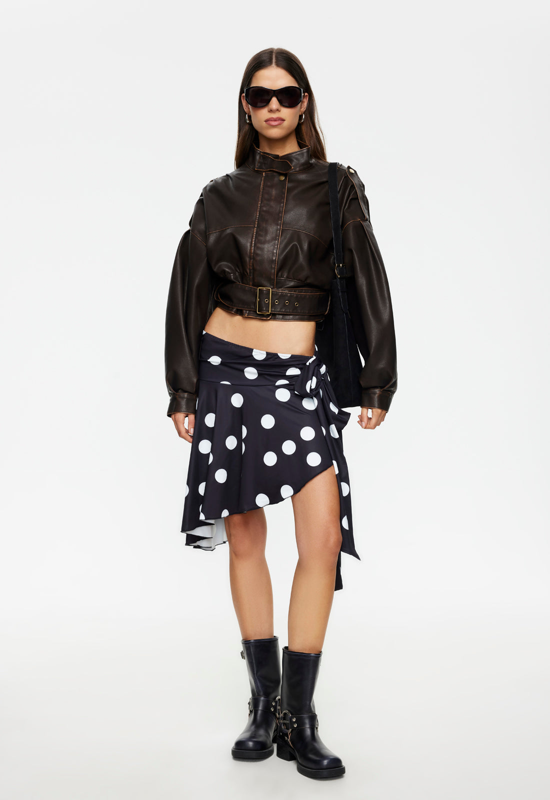 GIGI LEATHER JACKET - CHOCOLATE