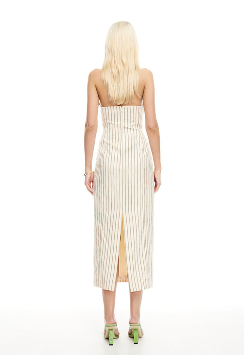 LES DEUX MIDI DRESS - CREAM STRIPE