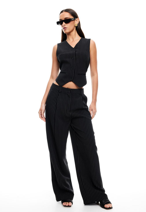 HEIRESS VEST - ONYX PINSTRIPE