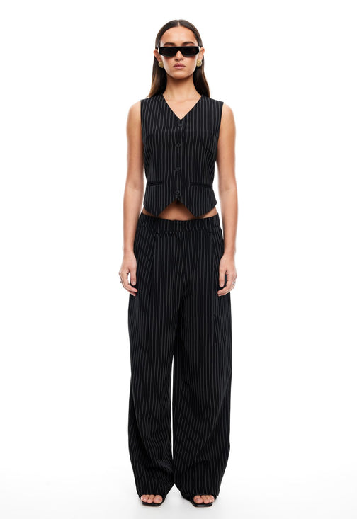 HEIRESS VEST - ONYX PINSTRIPE