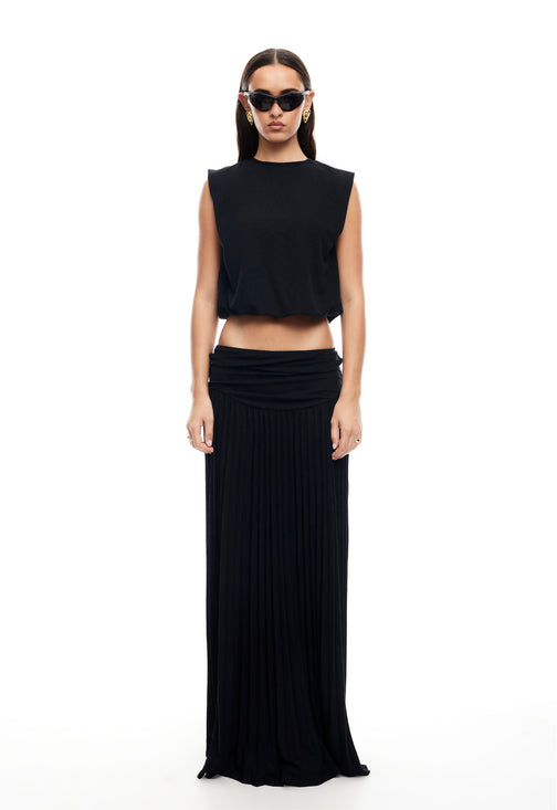 FIELD OF DREAMS MAXI SKIRT - ONYX