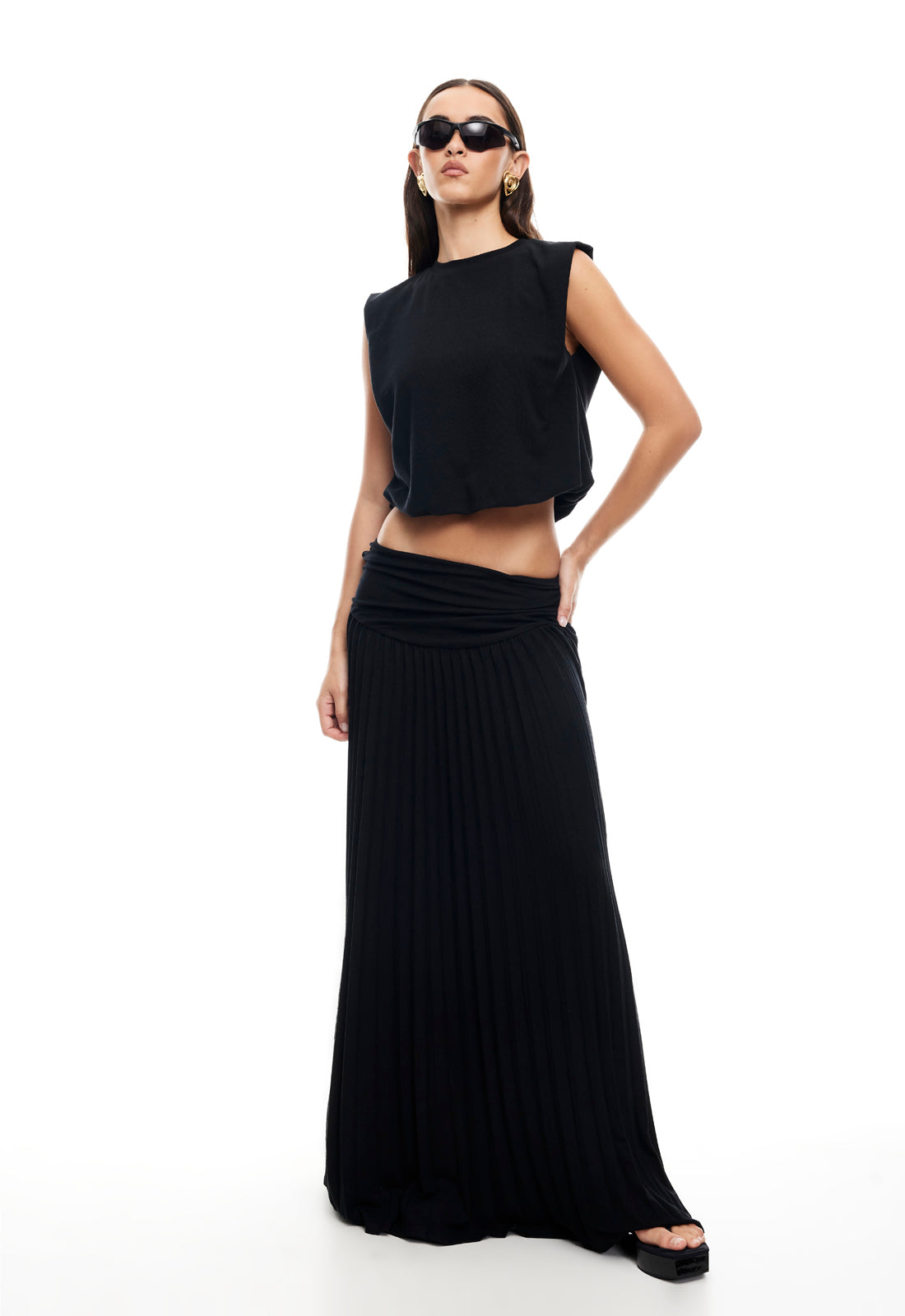 FIELD OF DREAMS MAXI SKIRT - ONYX