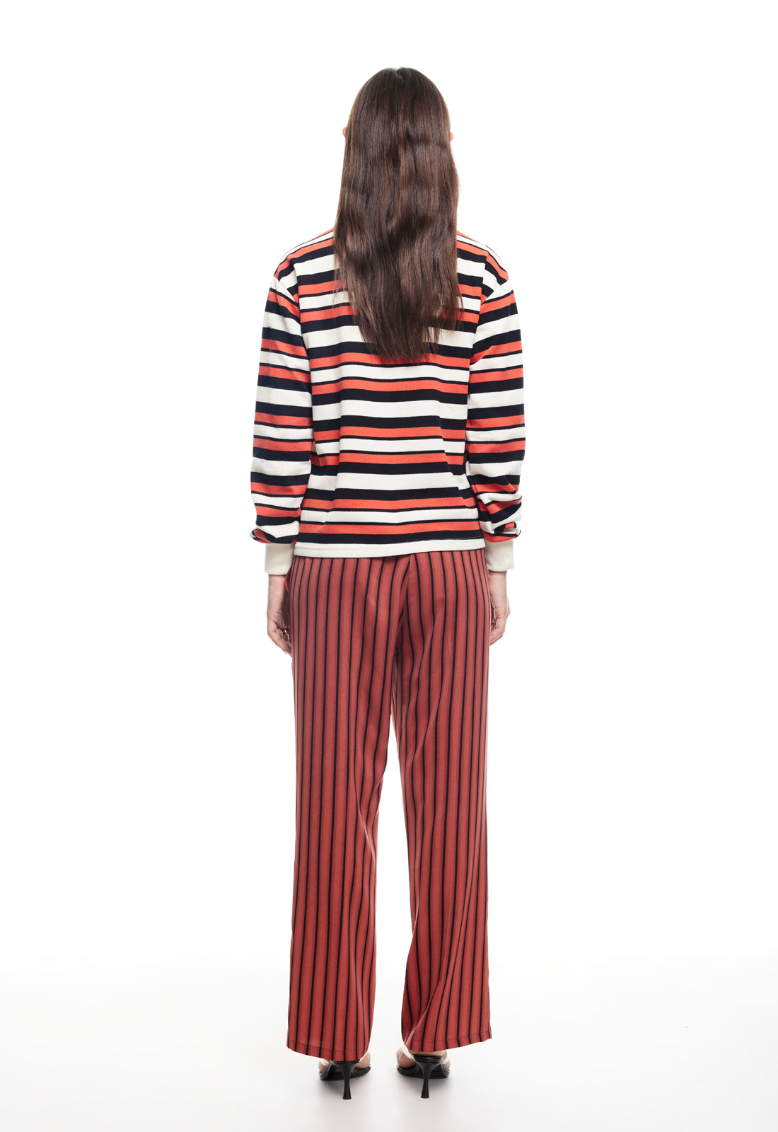 LEISURE LONG SLEEVE POLO - RED MULTI
