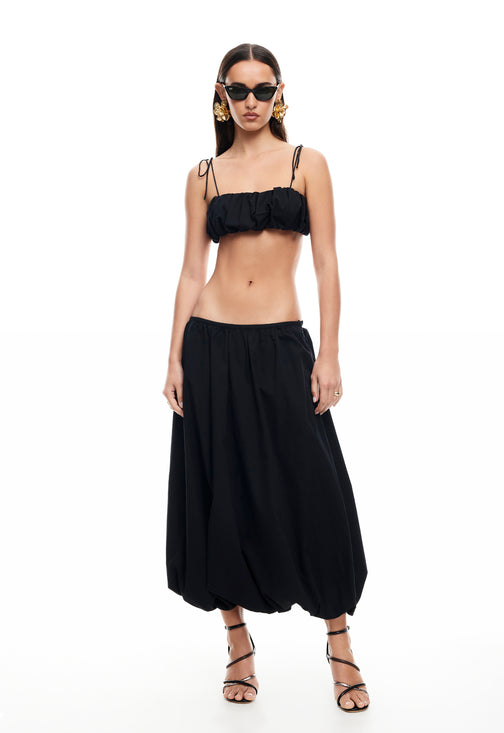 INTUITION BUBBLE MIDI SKIRT - ONYX