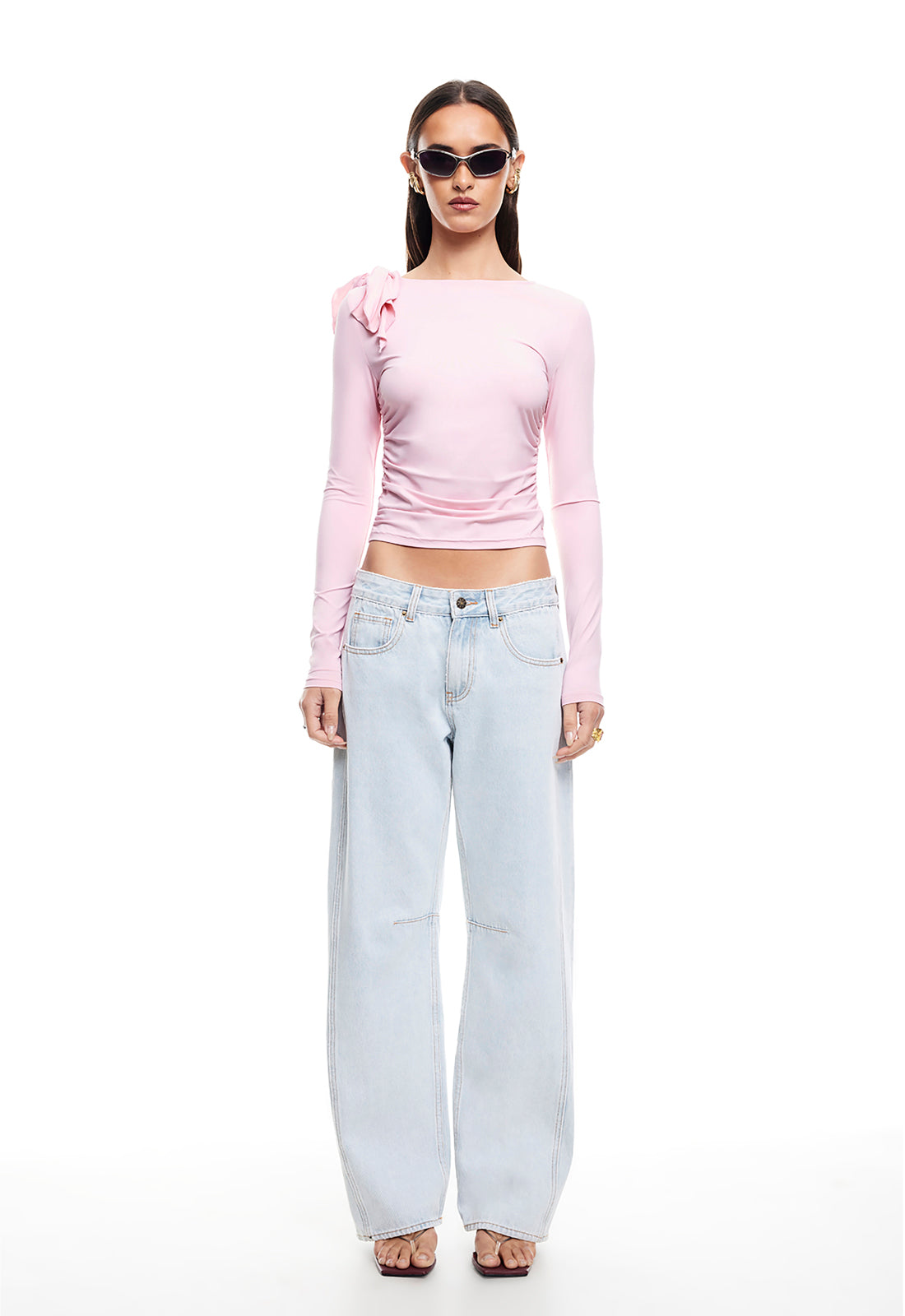 RENDEZVOUS LONG SLEEVE TOP - BUBBLEGUM