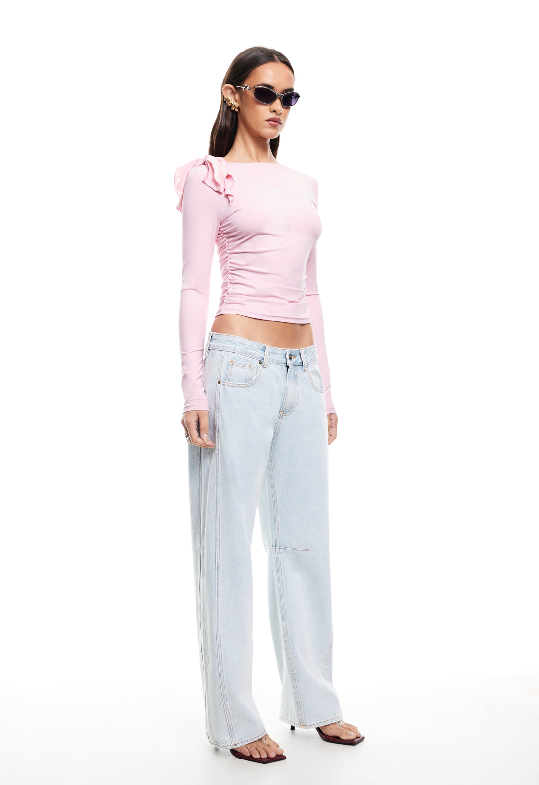 RENDEZVOUS LONG SLEEVE TOP - BUBBLEGUM