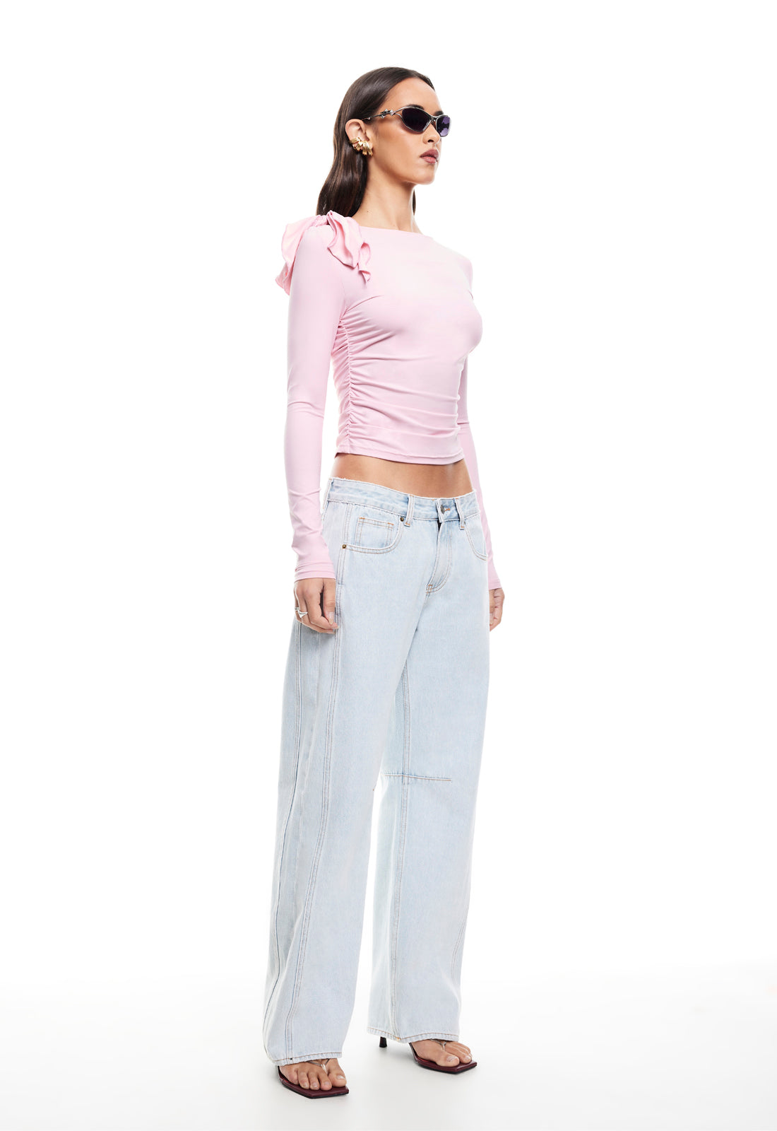 RENDEZVOUS LONG SLEEVE TOP - BUBBLEGUM